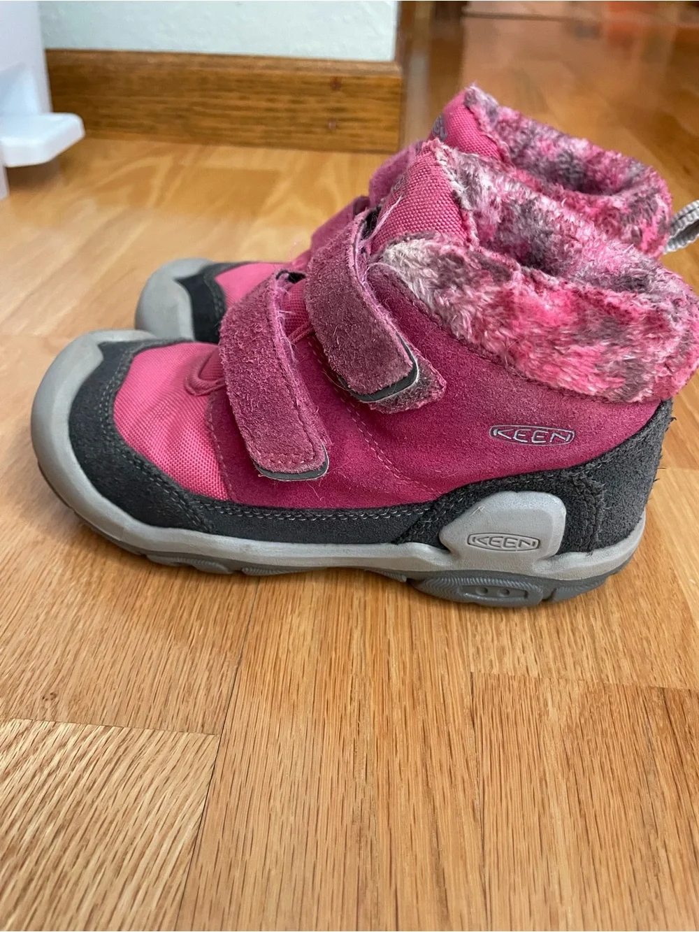KEEN Kids Pink and Gray Waterproof Winter Boots